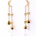 Cosmic Moon Long Earrings