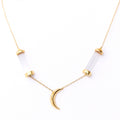 Moon With Two Quartz Necklace